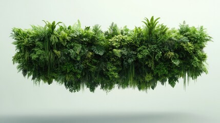 Fototapeta premium Lush greenery suspended in mid-air, showcasing vibrant leaves an