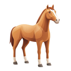 Obraz premium 3D vector icon of Horse isolated on transparency background