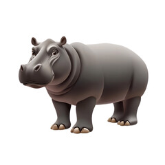 Fototapeta premium 3D vector icon of Hippopotamus isolated on transparency background