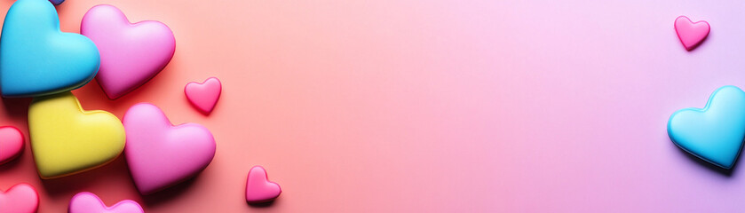 Obraz premium Colorful hearts create a vibrant background for expressing love and affection.