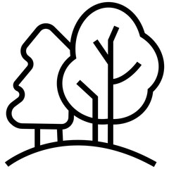 Obraz premium Forest Trees Icon – Nature Conservation and Environmental Awareness Symbol for Green Planet Initiatives with Transparent Background