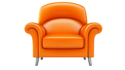 Cozy orange plaid chair, comfortable seating for a relaxing home environment