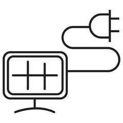 Smart Energy Solar Panel Icon – Clean Renewable Power and Smart Grid Technology Symbol with Transparent Background