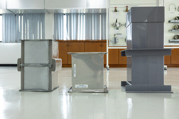Different types of ventilation duct work in engineering laboratories