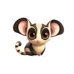 Obraz premium 3D vector icon of Sugar glider isolated on transparency background