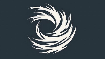 Obraz premium A tornado emoji on a stormy gray background, minimal flat design, isolated