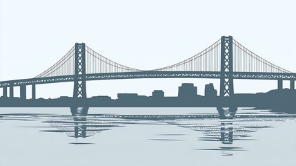 Fototapeta premium A bridge emoji on a steel gray background, minimal flat design, isolated