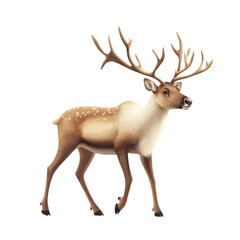 Obraz premium 3D vector icon of Reindeer (Caribou) isolated on transparency background