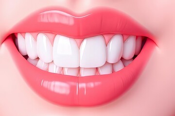 Obraz premium Perfect Smile: Healthy Teeth and Radiant Lips Close-up