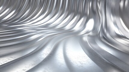 Smooth metallic surface with flowing patterns creates serene, fu