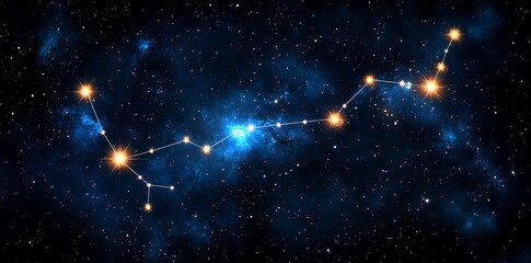Fototapeta premium Scorpio Constellation Shining Brightly in the Dark Night Sky
