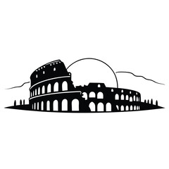 colosseum rome italy silhuoette 