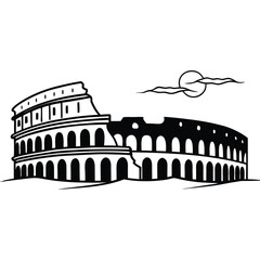 colosseum rome italy silhuoette 