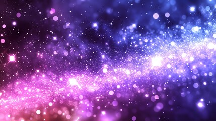 Fototapeta premium Sparkling galaxy with light effects and purple to blue gradient