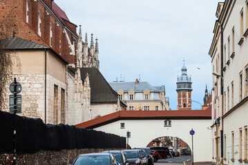 Kazimierz jewish quarter,, Krakow district, city streets. Poland