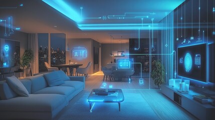 Modern home indoor everything is interconnected