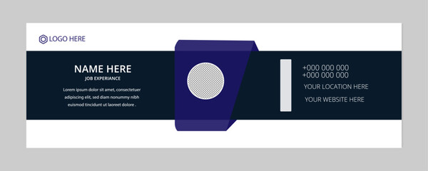 Creative Email Signature Layout design.Modern and minimalist email signature or email footer template desin