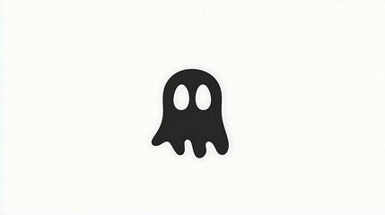 A ghost emoji on a pale gray background, minimal flat design, isolated