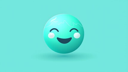 A globe emoji on a teal background, minimal flat design, isolated