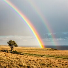 rainbow over the river