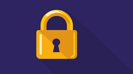 A lock emoji on a deep purple background, minimal flat design, isolated