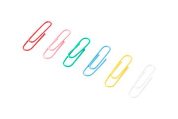 Fototapeta premium Collection of Colorful Paper Clip cutout, full depth of field.
