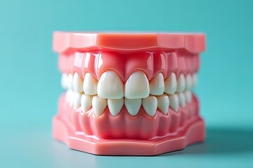 Obraz premium Realistic Dental Model Showing Healthy Teeth and Gums
