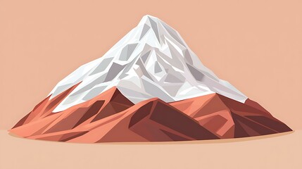 A mountain emoji on a earthy brown background, minimal flat design, isolated
