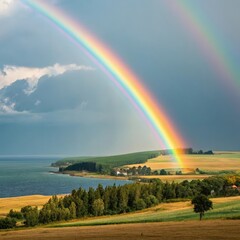 rainbow over the river