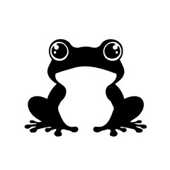 Stylized Amphibian Silhouette with Big Eyes