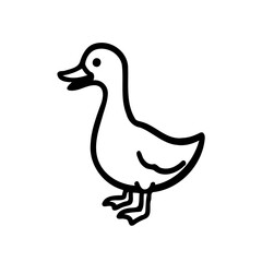 Minimalist Duck Illustration on White Background