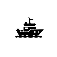 Stylized Boat Icon on Water - Nautical Design