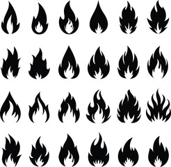 fire flame set vector illustration