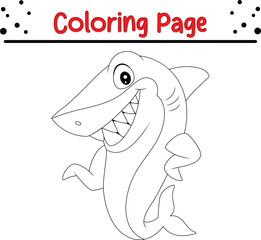 Shark Coloring Page. sea animal coloring book page for kids