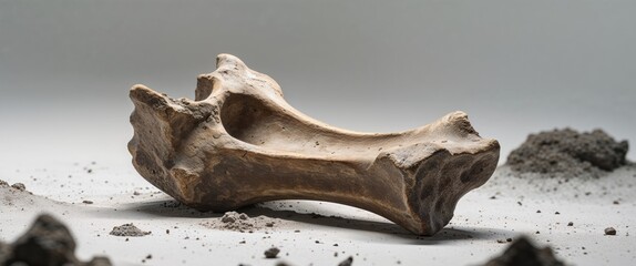 Ancient bone artifact discovered in an archaeological excavation site