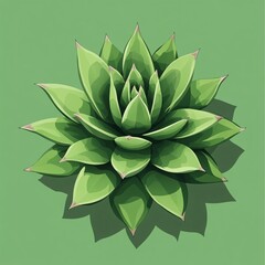 Obraz premium Stunning Isometric Illustration of an Agave Plant with Symmetrical Leaves