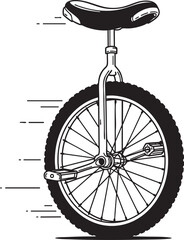  Vector Outline Illustration of a Unicycle in Motion © shinheo