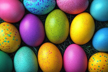 Vibrant Easter Egg Collection: Festive Holiday Celebration Background