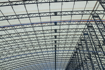 Large industrial steel roof frame structure