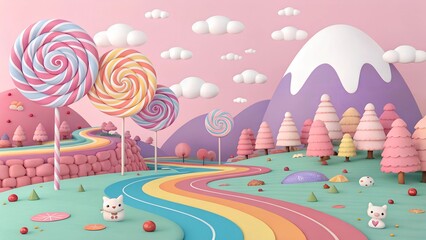 Candy Coated World: A Pastel Dreamscape

