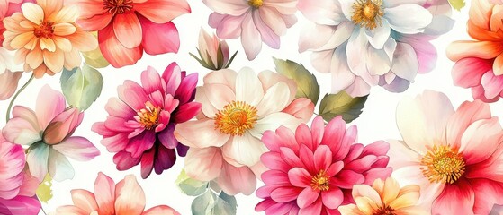 Romantic Pastel Spring Background. Colorful floral pattern with soft petals