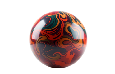 A 1950s bowling ball with a retro pattern