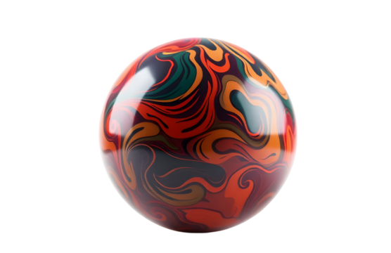 A 1950s bowling ball with a retro pattern
