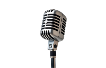 A 1960s style microphone with a stand