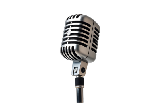 A 1960s style microphone with a stand