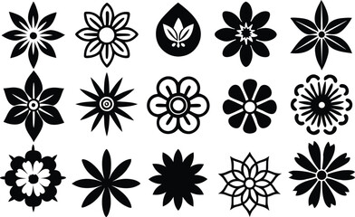 flowers icon set vector illustration