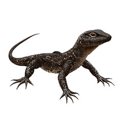 Naklejka premium 3D vector icon of Monitor lizard isolated on transparency background