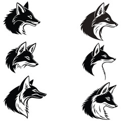 set of 9 silhouette the black eastern fox the hea
