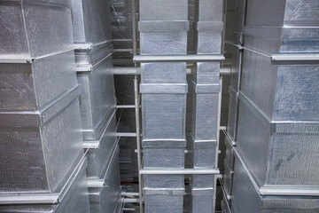Industrial HVAC duct system in large building