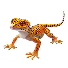 3D vector icon of Leopard gecko isolated on transparency background